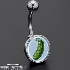 Green Pickle Belly Ring by Onyx O