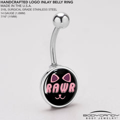 RAWR Kitty Cat Belly Ring by Onyx O