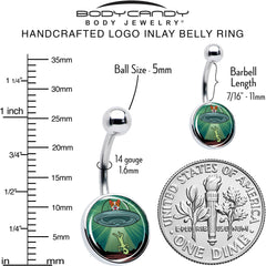 Reverse Alien UFO AbductionBelly Ring by Onyx O