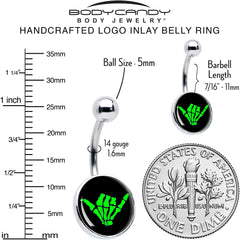 Shaka Hand Belly Ring by Onyx O