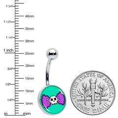 Retro Pixel Skull Belly Ring by Onyx O