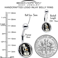 Christmas Holiday Spooky Snowman Belly Ring by Onyx O