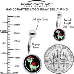 Christmas Holiday Dinosaur Belly Ring by Onyx O