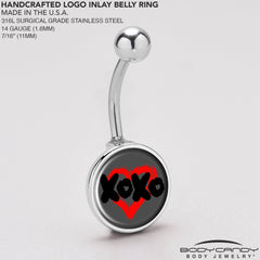 XOXO Heart Belly Ring by Onyx O