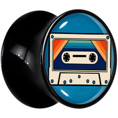 Black Acrylic Retro Cassette Double Flare Plug Set by Onyx O