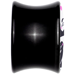 Black Acrylic Cute Kitty Cat Yin Yang Double Flare Plug Set by Onyx O