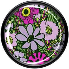 Blossom Creation Paradise of Pink Flowers Black Acrylic Saddle Plug Set by Onyx O