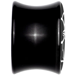 Black and White Kitty Cat Black Acrylic Saddle Plug Set 8mm to 20mm by Onyx O