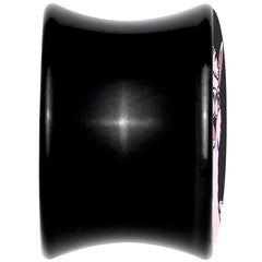 Pink Happy Llama Black Acrylic Saddle Plug Set 8mm to 20mm by Onyx O