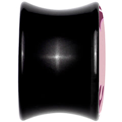 Pinkish Melting Heart Black Acrylic Saddle Plug Set by Onyx O