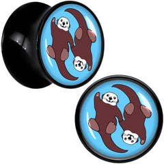 Oh My Otters Animal Black Acrylic Saddle Plug Set by Onyx O