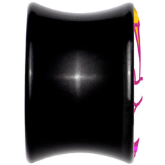 Black Acrylic Retro Peace Fingers Double Flare Plug Set by Onyx O
