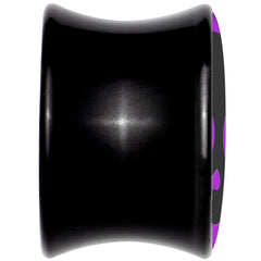 0G Purple Black Simple Skull Black Acrylic Saddle Plug Set by Onyx O