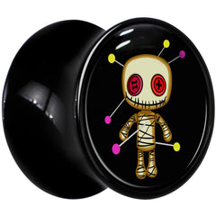 0G Voodoo Doll Black Acrylic Saddle Plug Set by Onyx O