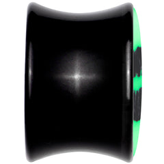 Black Acrylic Lipstick Kiss Glow in Dark Double Flare Plug Set by Onyx O