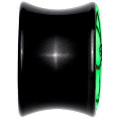 Glow in the Dark Kitty Cat Black Acrylic Saddle Plug Set 8mm to 20mm by Onyx O