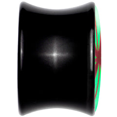 Black Acrylic Peppermint Candy Glow in Dark Double Flare Plug Set by Onyx O