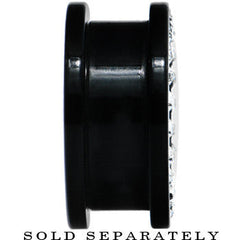 Black Acrylic Custom Photo Gem Screw Fit Plug - buy 2 for a pair