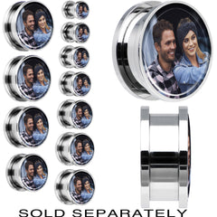 Stainless Steel Custom Photo Screw Fit Plug - buy 2 for a pair