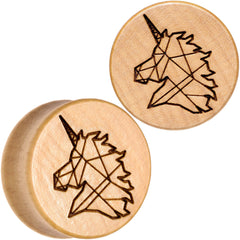 Organic Beechwood Geometric Unicorn Saddle Plug Set 0G to 25mm