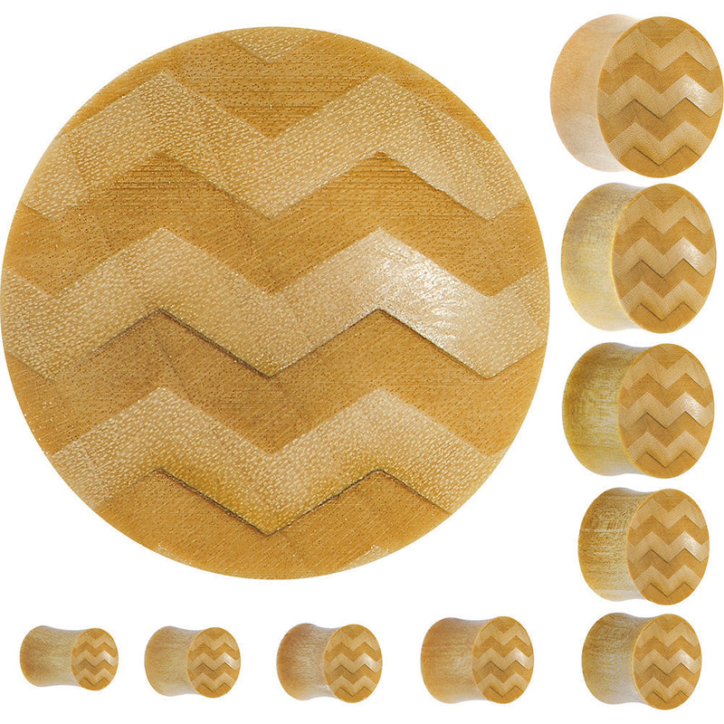 Organic Crocodile Wood Chevron Pattern Saddle Plug