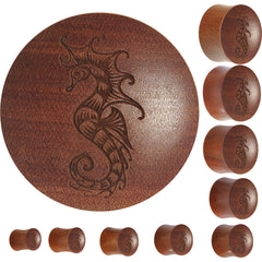 Organic Sawo Wood Sultry Seahorse Saddle Plug