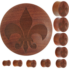 Organic Sawo Wood Fleur de Lis Saddle Plug