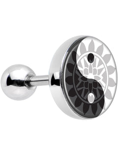 16G 1/4 Mandala Yin Yang Tragus Cartilage Earring