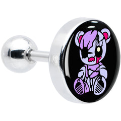 16G 1/4 Attitude Teddy Bear Tragus Cartilage Earring by Onyx O