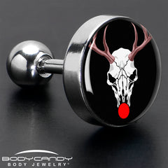 16G 1/4 Holiday Dead Nosed Reindeer Tragus Cartilage Earring by Onyx O
