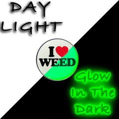 16G 1/4 Glow in the Dark I Love Weed Tragus Cartilage Earring by Onyx O