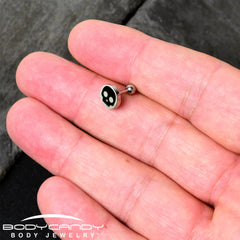 16G 1/4 Glow in the Dark Simple Skull Tragus Cartilage Earring by Onyx O