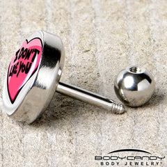 16GI Don't Like You Valentine Heart Tragus Cartilage Earring