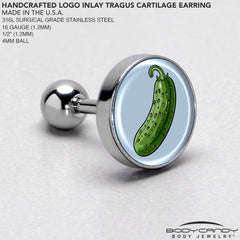 Green Pickle Tragus Cartilage Earring by Onyx O