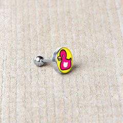 16G 1/4 Pink Ducky Cartilage Tragus Earring by Onyx O