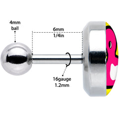16G 1/4 Pink Ducky Cartilage Tragus Earring by Onyx O