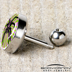 16G 1/4 Psychedelic Spider Tragus Cartilage Earring by Onyx O