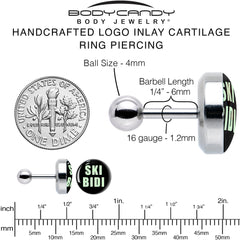 16G 1/4 SKIBIDI Cartilage Tragus Earring by Onyx O