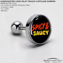 Spicy and Saucy Tragus Cartilage Earring by Onyx O