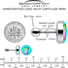 16G 1/4 Summer Drink Cartilage Tragus Earring by Onyx O