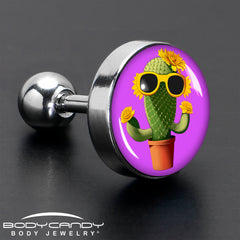 16G 1/4 Sunflower Cactus Cartilage Tragus Earring by Onyx O