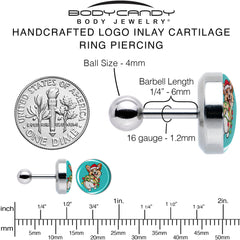 Christmas Holiday Lights Corgi Dog Tragus Cartilage Earring by Onyx O