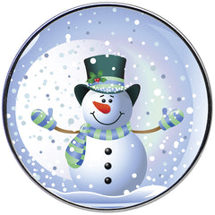 Stainless Steel Snow Globe Snowman Barbell Tongue Ring