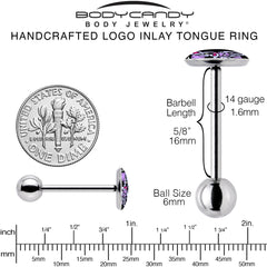 Attitude Teddy Bear Barbell Tongue Ring by Onyx O