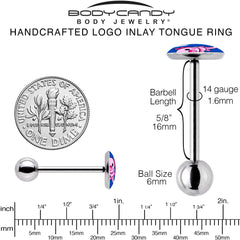 Adorable Axolotl Barbell Tongue Ring by Onyx O