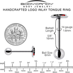 Battery Empty Barbell Tongue Ring by Onyx O