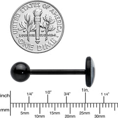 Glow in the Dark Black Anodized Peeking Black Cat Barbell Tongue Ring by Onyx O