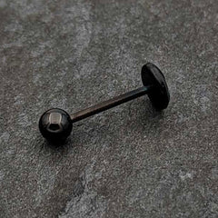 Glow in the Dark Black Anodized Poop Barbell Tongue Ring by Onyx O