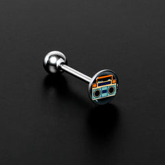 Retro Boombox Barbell Tongue Ring by Onyx O