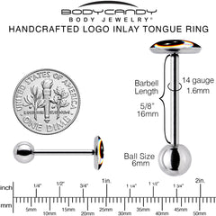 Chromatic Moon Barbell Tongue Ring by Onyx O